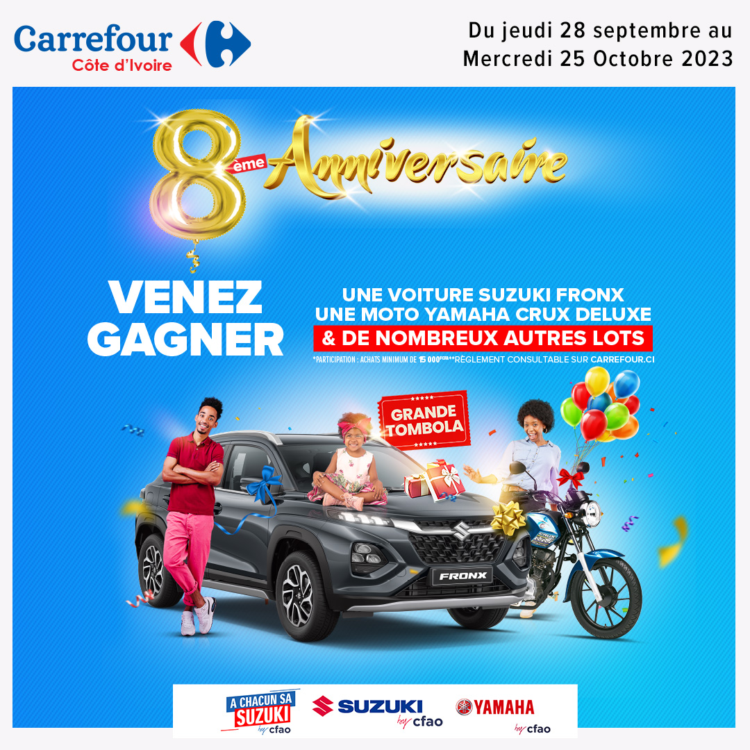 Carrefour Côte d’Ivoire célèbre son 8ème Anniversaire en Grand Style